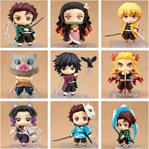 Demon Slayer Q Version Figures | Muichiro Mitsuri Nezuko Tanjiro Zenitsu Inosuke Rengoku Giyuu Shinobu Sanemi Genya Tengen Akaza | Collectible Anime Action Chibi Figure Toy with Movable Joints & Changeable Face