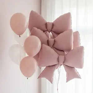 7pcs Birthday Party Decorations Balloons, Matte Bow Tie Balloons, 10 Inch Macaron and Pearl Latex Balloons, Balloon Decorations Kit