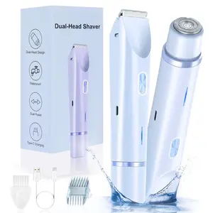 Electric Hair Trimmer, 2 in 1 Waterproof Wet & Dry Dual-purpose Hair Clipper, Women's Underarm Electric Shaver, Personal Care Appliances, Wireless Hair Trimmer