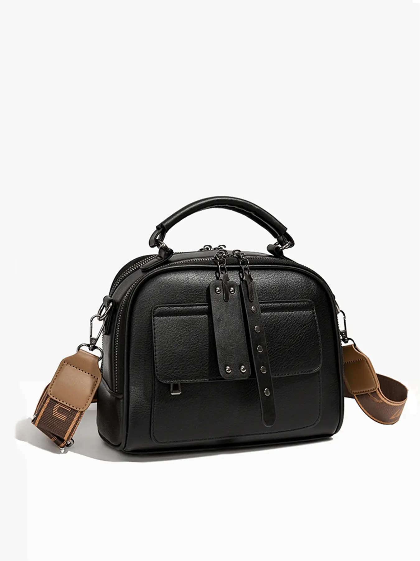 1pc Ladies' crossbody bag, solid color handbag, Trendy Commuting Bag, zipper closure, fashionable, versatile, casual and simple, suitable for daily travel, work, commuting, shopping, ladies' crossbody bag, Cross Body Bags