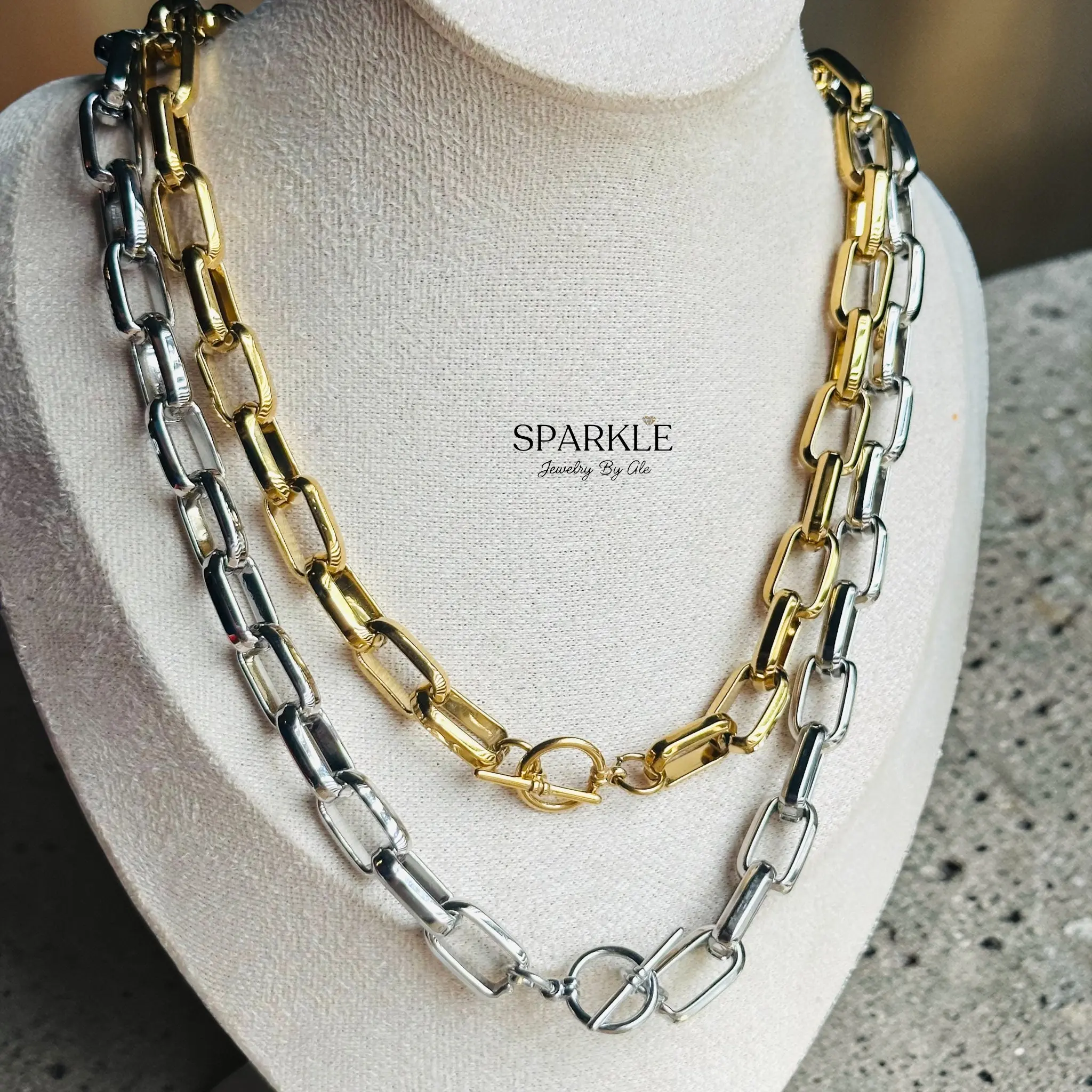 Chunky Chic Chain Necklace | Stainless Steel 18k plated | 19” long