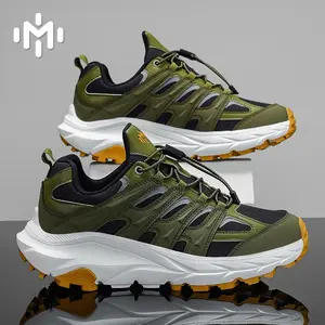 Outdoor Non-Slip Sneakers for Men, Waterproof Anti-Skid Wear-Resistant Sole, Breathable Lightweight Mesh Upper, Cushioned Comfort Insole, Shock Absorption Durable Athletic Shoes, Suitable for Hiking Walking Climbing Travelling Camping Work Outdoor Sports