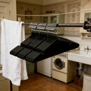 20 Piece Thick Non-Slip Clothes Hangers, Hanger Pack, Compression Storage for Coats Shirts Bathroom Bedroom, Durable Metal Construction, Space Saving Stackable