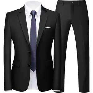 Men's Suit Slim Fit 2 Button 2 Piece Suits for Men Party Formal Dress Solid Tuxedo Blazer Jacket Pants Set