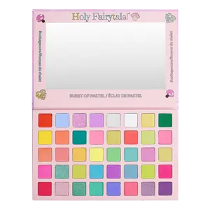 KimChi Chic Beauty Holy Fairy Tale Eyeshadow Palette - 40 Pressed Pigments, Pastel & Rainbow Bright Color Shades, Cosmetic Makeup Glitter Glow