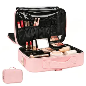 Waterproof Makeup Bag - Women's Minimalist Multifunctional Compartmentalized Travel Organizer, Handheld Toiletry & Jewelry Storage Pouch, Ideal Girlfriend Gift, Multifunctional Travel Organizers