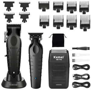 2026 Kemie Hair Care Set, Electric Shaver + Trimmer, Wireless Charging, LED Display, Full Body Grooming Kit, Model 2296+2299+1102