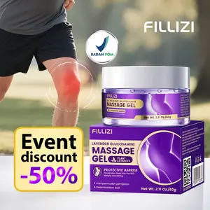 【D】FILLIZI Lavender Glucosamine Massage Gel 60g/2.11 oz | With Glucosamine, Lavender Extract, Plant Extracts | Ideal For Joint, Muscle, Back, Knee, Foot & Skin Comfort | Portable, Travel-Friendly