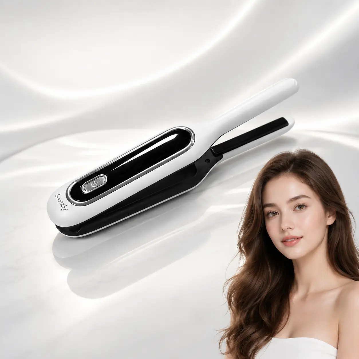 SUNMAY Cordless Mini Hair Straightener, 3/10 Inch Mini Cordless Pencil Straightener for Short Hair, Pixie Cuts & Bangs, Portable Dual Voltage Travel Pencil Hair Straightener
