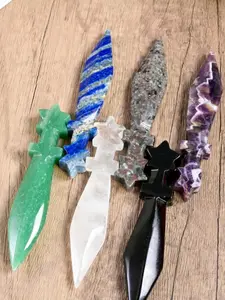 1pc Handcrafted Natural Carving Knife - Star-Shaped Handle, Unique Birthday Halloween Christmas Gift, Home & Party Decoration, Random Design & Inevitable Imperfections