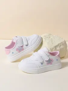New Kids Casual Fashion Flat Shoes, Girls Butterfly Embroidered Round Toe Trainers Sports Shoes for School, Comfortable Everyday Footwear