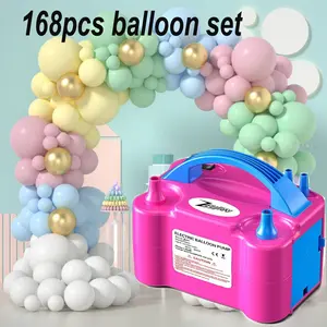 MKL-168 Happy Birthday Balloons Set – 168pcs Festive Balloon Kit with Portable Electric Balloon Pump for Birthday Parties, Celebrations, Baby Showers & Decor，balloon donuts Boxes