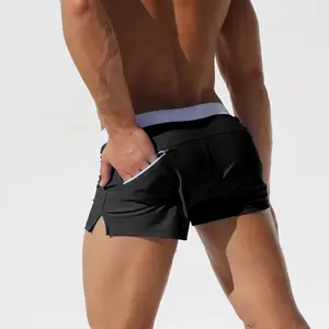 Men's Swimwear Low Waist Surfing Trunk swim short sexy personality Swimsuit male pocket swimming beach board short men bathing