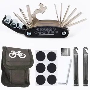 16 in 1 MTB Bicycle Multitool,Portable Mountain Bike Tool Kit,Cycling Maintenance,Hex Key Wrench,Tire Lever,Hard Carrying Case,Halloween Christmas Party Gifts,Hand Tools Kits