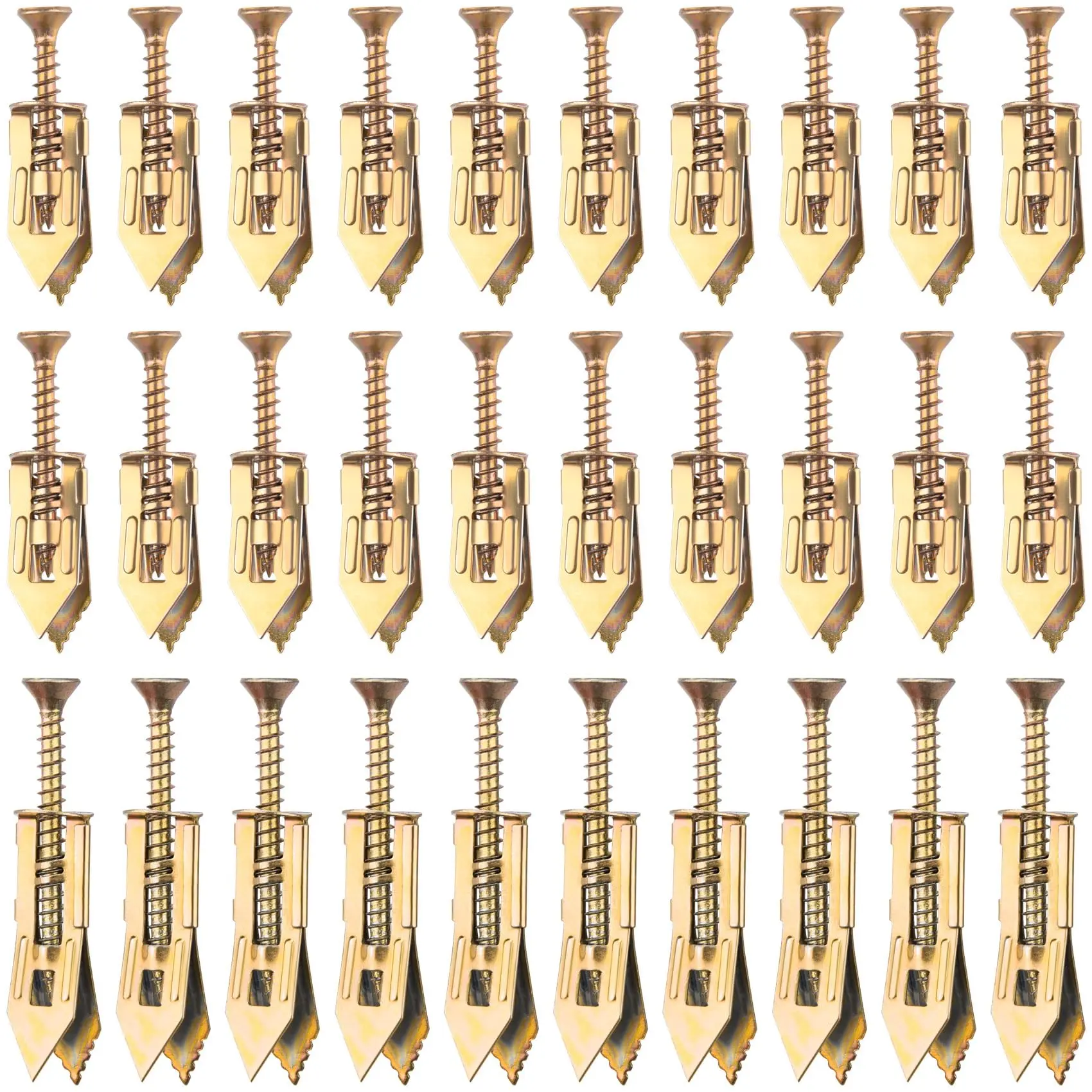 80 Pcs Self-Drilling Drywall Threaded Anchors with Screws Kit - 0.47x1.18 In Zinc-Coated Steel Hardware, Heavy-Duty Screw+Anchor Pairs, Easy Application No Pre-Drilled Holes Needed, Zinc-Coated Anchors