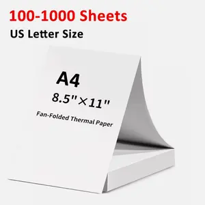 100-1000 Sheets Thermal Printer Paper 8.5" x 11" US Letter Size Thermal Paper 100-1000 Sheets Thermal Printer Paper 8.5" x 11" US Letter Size Thermal Paper