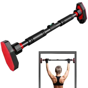 Pull Up Bar for Doorway, 25.5“-39.4” Adjustable Doorframe Pullup Bars, Portable Strength Training Pull-up Bars without Screws, Max 440lbs, Locking Mechanism Door Frame Pullups for Adults, Kids
