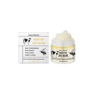 Grass-Fed Beef Tallow Skincare, Deeply into the skin adjust skin color  Improve skin texture  moist and soft Hydrating Moisture Gentle Radiant Nourishing Moisturizer Moisturizing Honey Flavor Gift