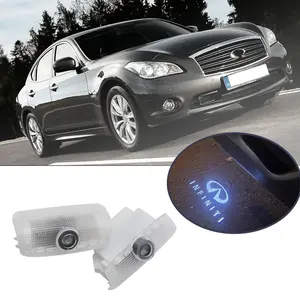 2 Pcs LED Interior Decoration Sticker Light, Welcome Light, Led Logo For Infiniti All Models, 6500K Pure White Light, CREE Chip Stable Lighting, Error Free Plug & Play, Al-Plastic Material, 50000H Lifespan, Full Temperature Resistance, Car Door Lights