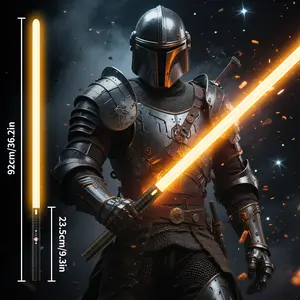 MAMXUAN,2-in-1 Double Edged Lightsaber, 20 RGB Color Changing LED Lightsaber, USB Rechargeable Toy Lightsaber for Party, Christmas Gifts lighting  blaster Sensitive Color Changing Lightsaber