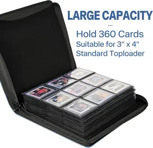 9-Pocket Toploader Binder – Holds 360 3” x 4” Toploader Hard Cases, Card Collection Binder with 20 Double-Sided Pages, Compatible with Trading Cards