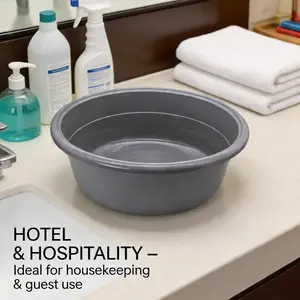 Multi-Purpose Plastic Washbasin Set - Extra Large Round Laundry Tubs in 3 Sizes | Durable Nestable Basins for Home, Cleaning & Foot Soak (Random Color: White/Gray)