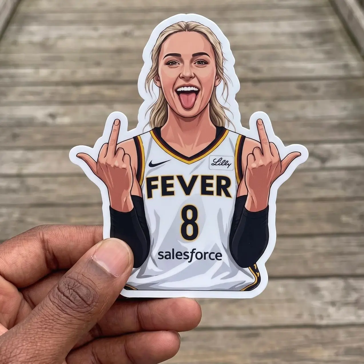 Vintage Sophie Cunningham Middle Finger Melet Sticker,  Sophie Point God Indiana Sticker