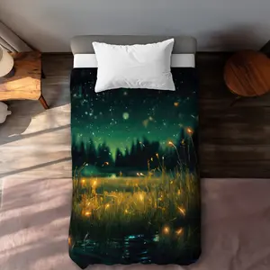 MWW C1DCTSW04MTAW5 Glow-in-the-Dark Green Twin Size Duvet Cover - Stylish Home Decor, Twin Duvet Covers