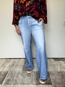 Light Classic The Classic Denim Zenim Wide Leg Pants by Dear Scarlett