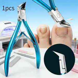 1-piece stainless steel nail clippers, dead skin blue toe nail trimmer, a nail care tool suitable for all seasons of spring, summer, autumn and winter
