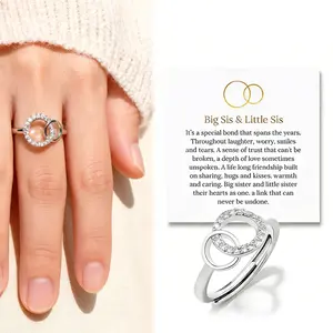 Sister Rings BBF Knot Twist Band Matching Set Women Together Promise Forever Simple Friendship Promise Rings Big Sis Little Sis Birthday Gift