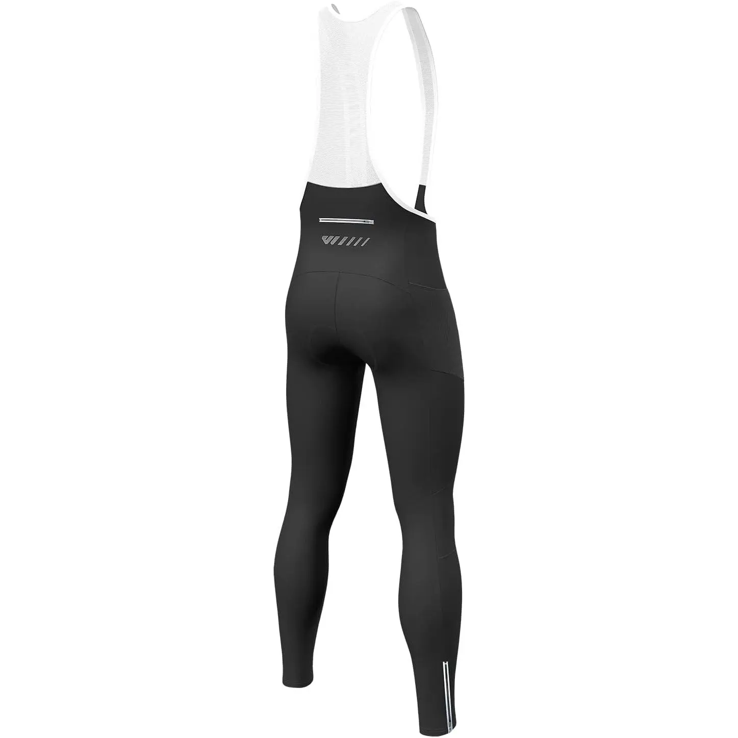 Wulibike Men's Padded Cycling Bib Tights, Nylon Thermal Wear with Shoulder Straps and 4 Pockets for Cold Weather Biking, Male, Bib Straps, Cold Rides, Secure Fit, Synthetics