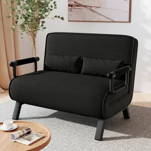 Folding Sofa Bed, Double sofa bed, 4-in-1 recliner, sofa bed with function, space-saving guest, recliner with adjustable backrest, 300 kg load capacity Metal frame & linen