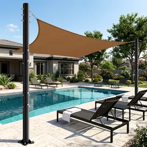 2 Pack Shade Sail Poles, 10 FT Heavy Duty Sun Shade Poles for Outdoor, 2.6’’ Diameter Steel Sun Sail Poles for Ground Patio Lawn Garden Deck, Metal Poles for Canopy Awning Shade Cloth
