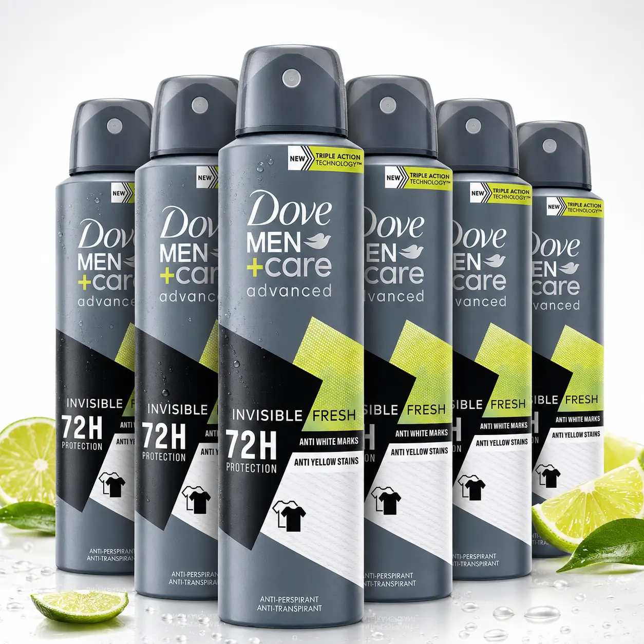 Dove Men+Care Invisible Fresh Deodorant Value Bundle (5oz / 150ml) 72H Anti-Perspirant Dry Spray with Triple Action Technology - No White Marks No Yellow Stains Long Lasting Sweat Protection Men's Deodorant Bodyspray Multipack Set