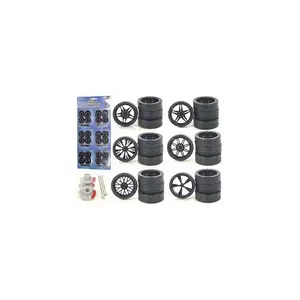 212 MAIN Diecast Custom Wheels & Rubber Tires Complete Kit for 1-24 Scale Cars & Trucks - Custom Look, 6 Wheelsets (24-Piece Set), Six Wheelsets