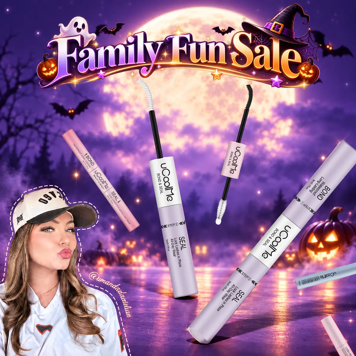 uCoolMe [Creator Exclusive] 2-in-1 Bond & Seal Waterproof Lash Glue, Long-Lasting Strong Adhesive for False Eyelashes, Eyelash Extensions & Makeup Application, Eyelashes Extensions,familyfun