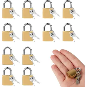 12 Pcs Suitcase Locks with Keys, Lockers Locks with Different Keys for Toolbox, Mini Keyed Padlocks for Suitcase, Small Keyed Padlocks with KeysBackpack, Boxes, Travel Bags, Locker