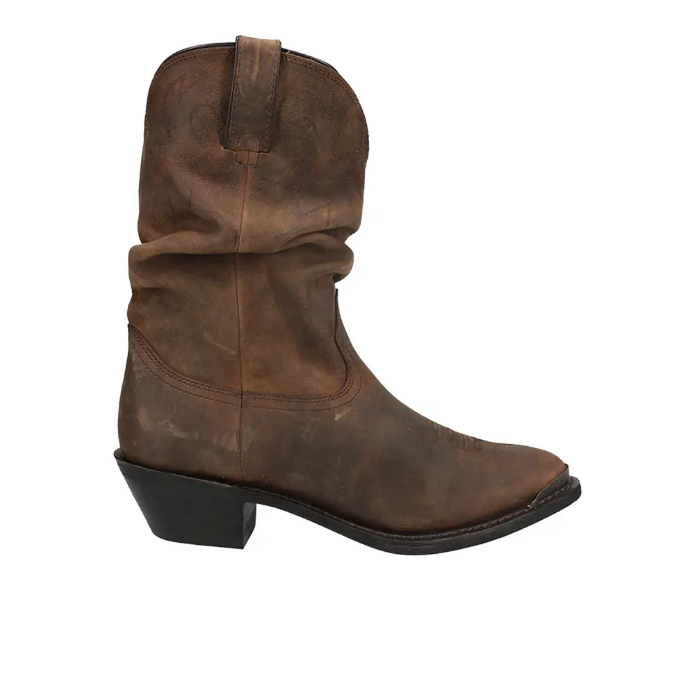 Durango Womens Distressed Slouch Pull On Round Toe  Casual Boots Mid Calf Mid Heel 2-3" - Brown