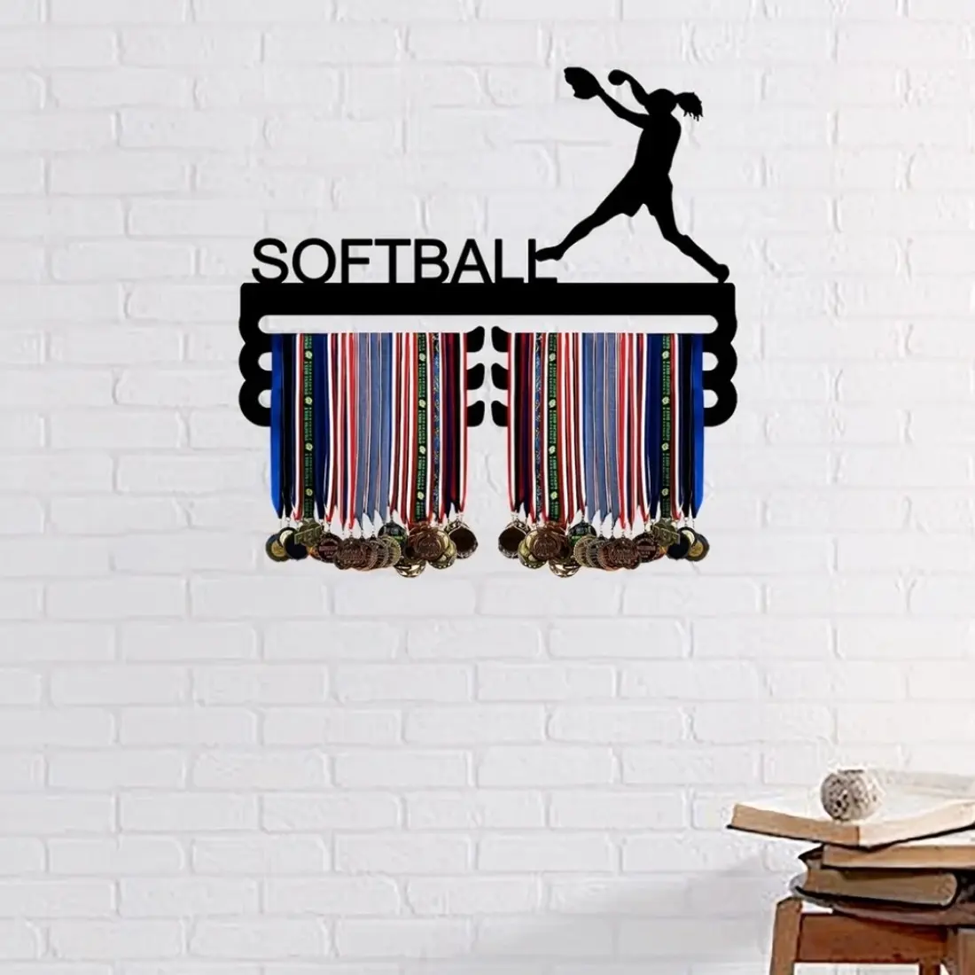 Metal Medal Holder Suitable for Softball, Equestrian, Kayak, Volleyball, Table Tennis, and More. Ideal for Displaying Sports Medals and Ribbons for Both Men and Women.Auxiliary Hook