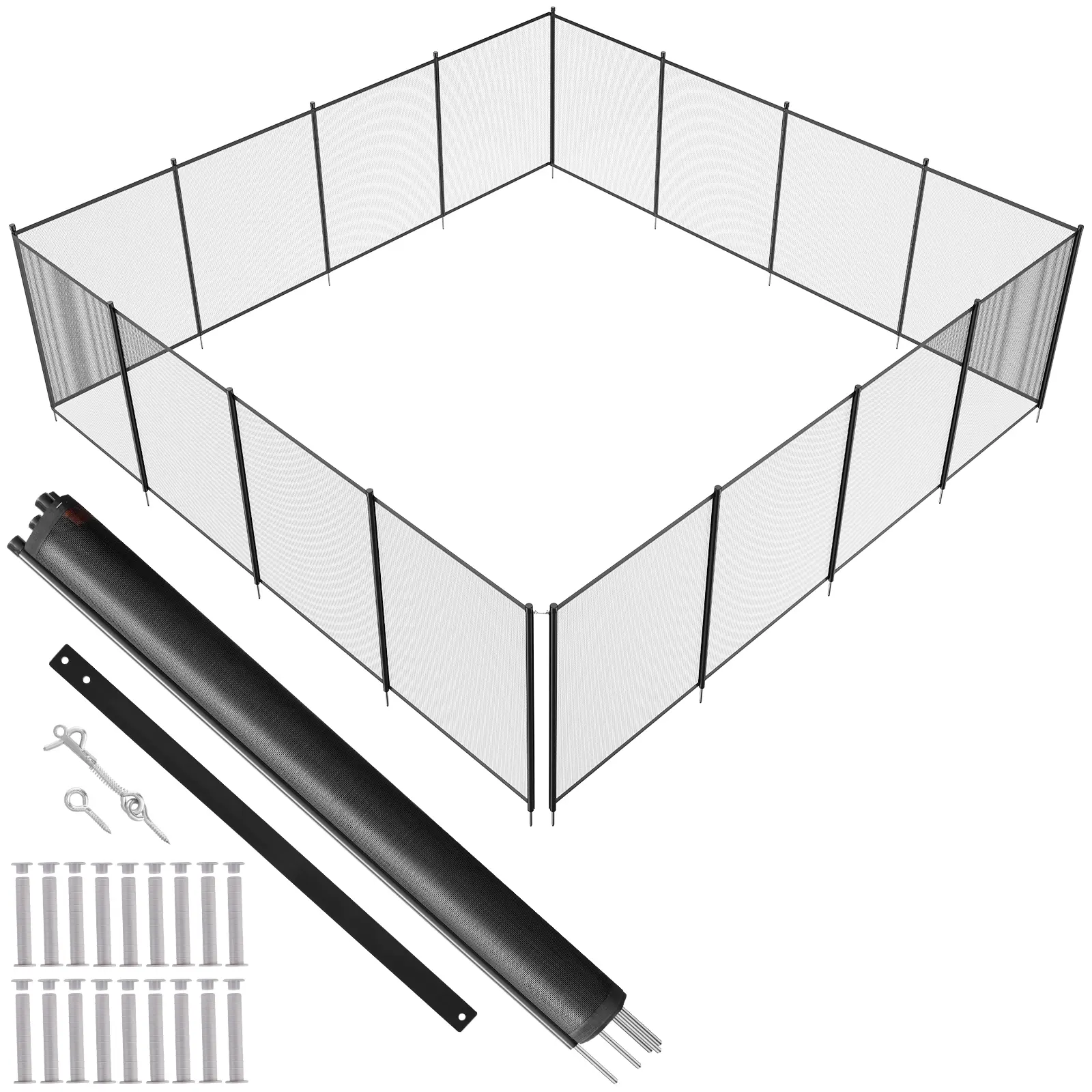 【Summerfinds】VEVOR Pool Fence 4 x 48 FT Pool Fences for Inground PoolsRemovable Child Safety Pool FencingEasy DIY Installation Swimming Pool Fence340gms Teslin PVC Pool Fence Mesh Protects Kids and Pets