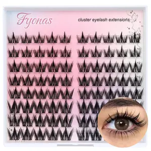 Lash Clusters Manga Eyelash Clusters Spiky Cluster Eyelash Extensions 80Pcs C Curl Individual Lashes Volume Anime Lash Clusters with Thin Band Cosplay Lashes DIY at Home (Cutey)