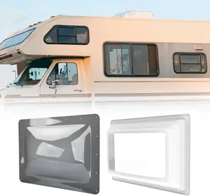RV Skylight Bundle, 14"x22" Inner Dome with Skylight Replacement, 18"x26" Smoke Outer Skylight Fits 14"x22" Opening, for Camper Trailer Fifth Wheel Truck, UV Resistant, Impact Resistant