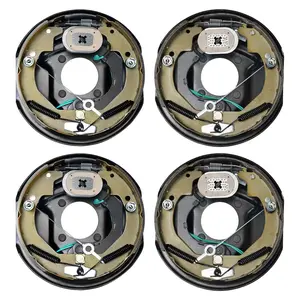 Electric Trailer Brake Assembly, 10 In X 2-1/4 In, 2 Pairs Self-Adjusting Electric Brakes Kit For 3500 Lb Axles, 4-Hole Mounting, Backing Plates For Brake System Replacement (2 Right, 2 Left)