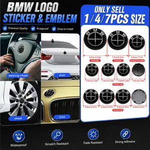 1/4 PCS or 7 PCS/Set ABS Black M Performance Car Logo Sticker for BMW Hood Trunk Steering Wheel Hub Cap Decor Accessories Fits E36 E39 E46 E30 E34 E53 E90 E60 E70 E92 E93 E83 E84 E87 G01 G11 G12 G20 G30 X1 X2 X3 X4 X5 X6 X7 F30 F20 F10 F15 F16 M3 M4 M5