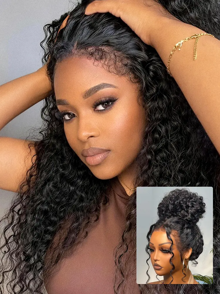 PreMax 180% Density 4C Edges Water Wave Wig 13x4 Frontal Pre-Cut Lace Wig Flexi-Fit Drawstring Cap
