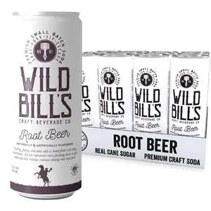 Bill's Classic Root Beer Soda Classic Craft Soda Pop Soft Drinks, Sodas Made with Pure Cane Sugar, Caffeine Free, NO High Fructose Corn Syrup, Gluten Free, Vegan, Low Sodium, 12 Oz 12
