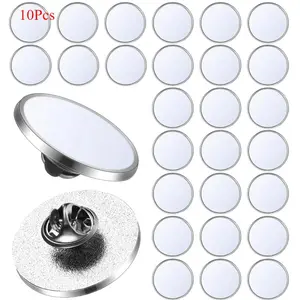 Blank Button Badge Kit for DIY Sewing, 10pcs/set DIY Button Badge Kit, Sublimation Blank Pins for DIY Handmade Sewing Accessories