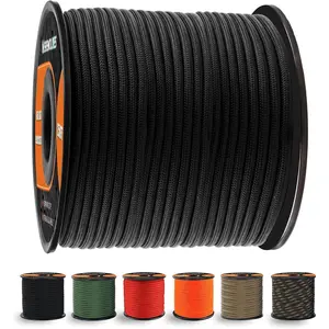 650lb Paracord/Parachute Cord - 9 Strand Paracord Rope - 100', 200' Spools of Parachute Cord, Type III Paracord for Camping, Survival