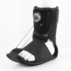 Adjustable Plantar Fasciitis Night Splint, Hook Knob Tension Support for Heel Pain & Achilles Tendonitis, Comfy Night Sock for Men & Women Black, Ankle Protective Compression